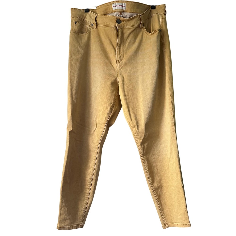 Molly & Isadora Womens Jeans 22W Ankle Skinny Pants Gold Wash‎ Plus Size